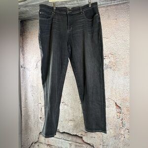 Eileen Fisher Dark Gray Straight Leg Jeans waist is 36”   Mn146